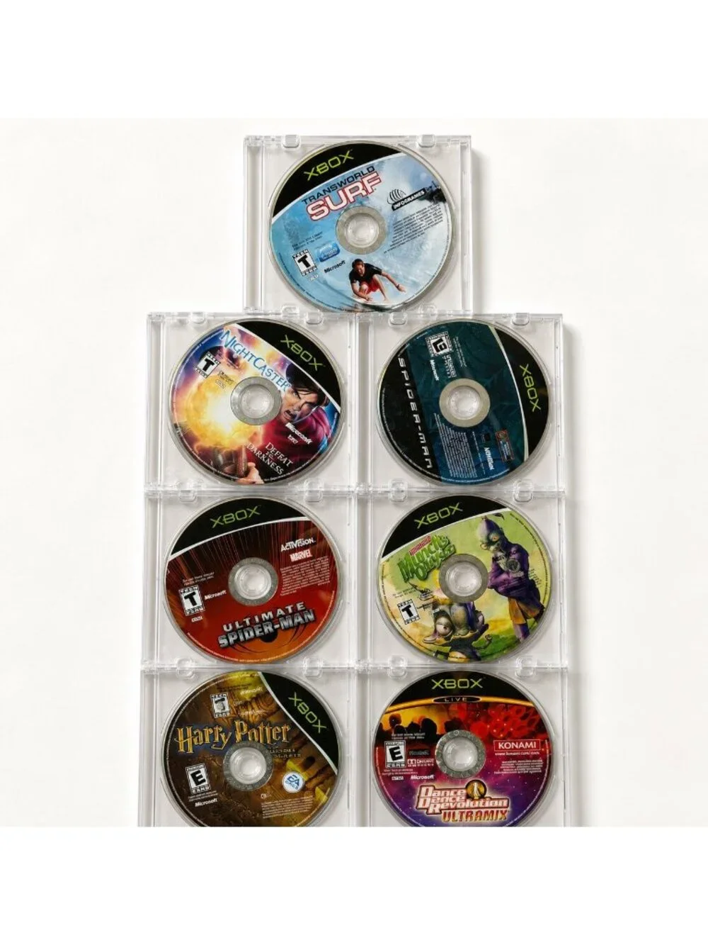 Original Xbox Games Lot of 7 Harry Potter Ultimate Spider-Man DDR Surf
